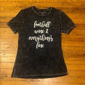 Black Graphic T-Shirt with White Text